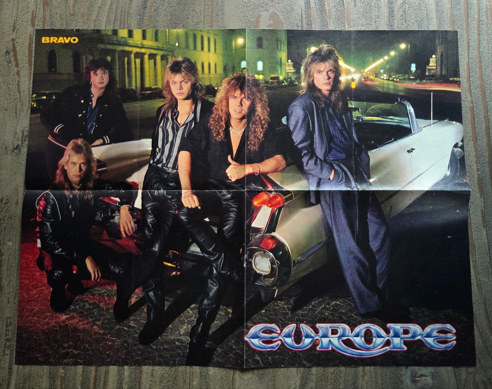 Vintage Europe Band Poster - Bravo Magazine, Ophalen of Verzenden, Gebruikt, A1 t/m A3, Muziek