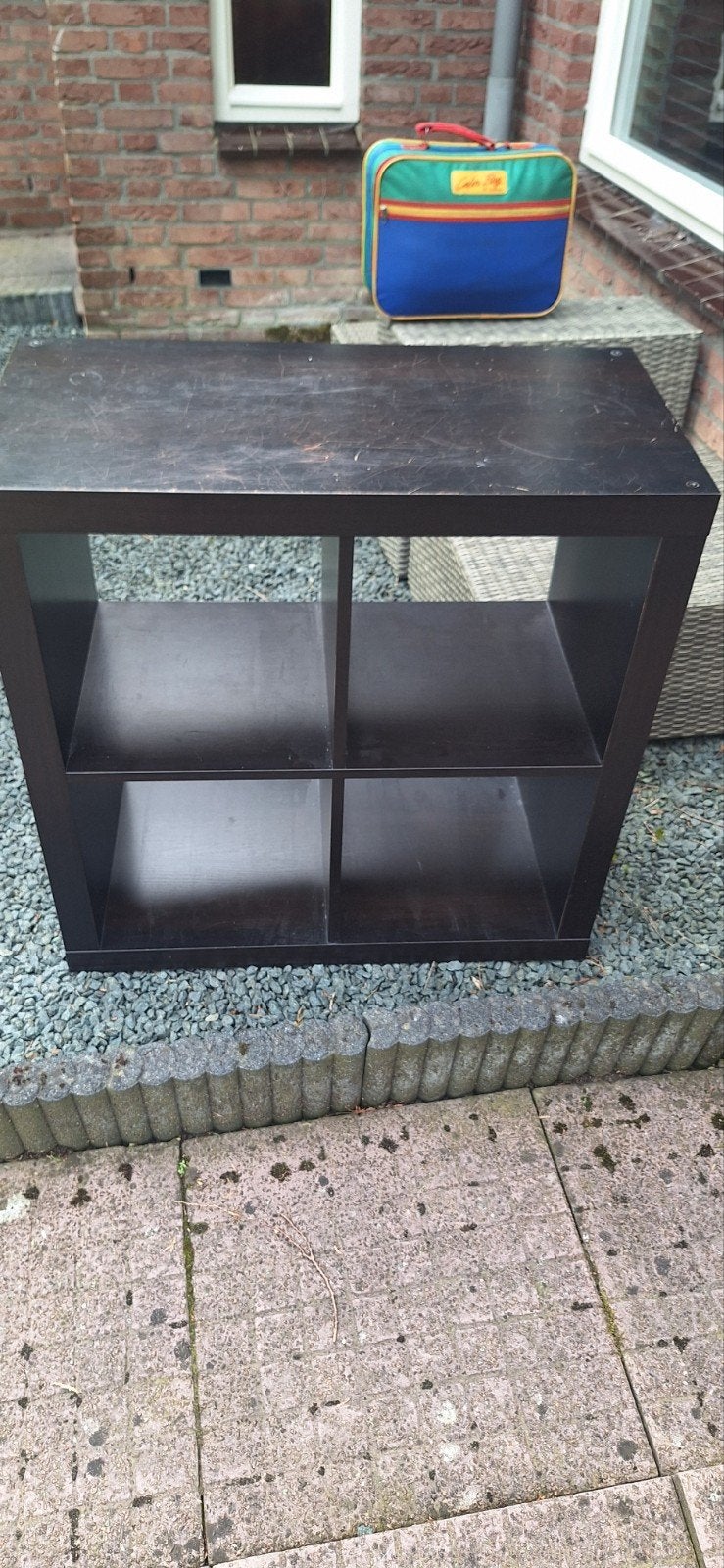 4 vakken kast kalla/ expedit ikea zwart bruin, Ophalen, Gebruikt, 50 tot 100 cm, Minder dan 100 cm