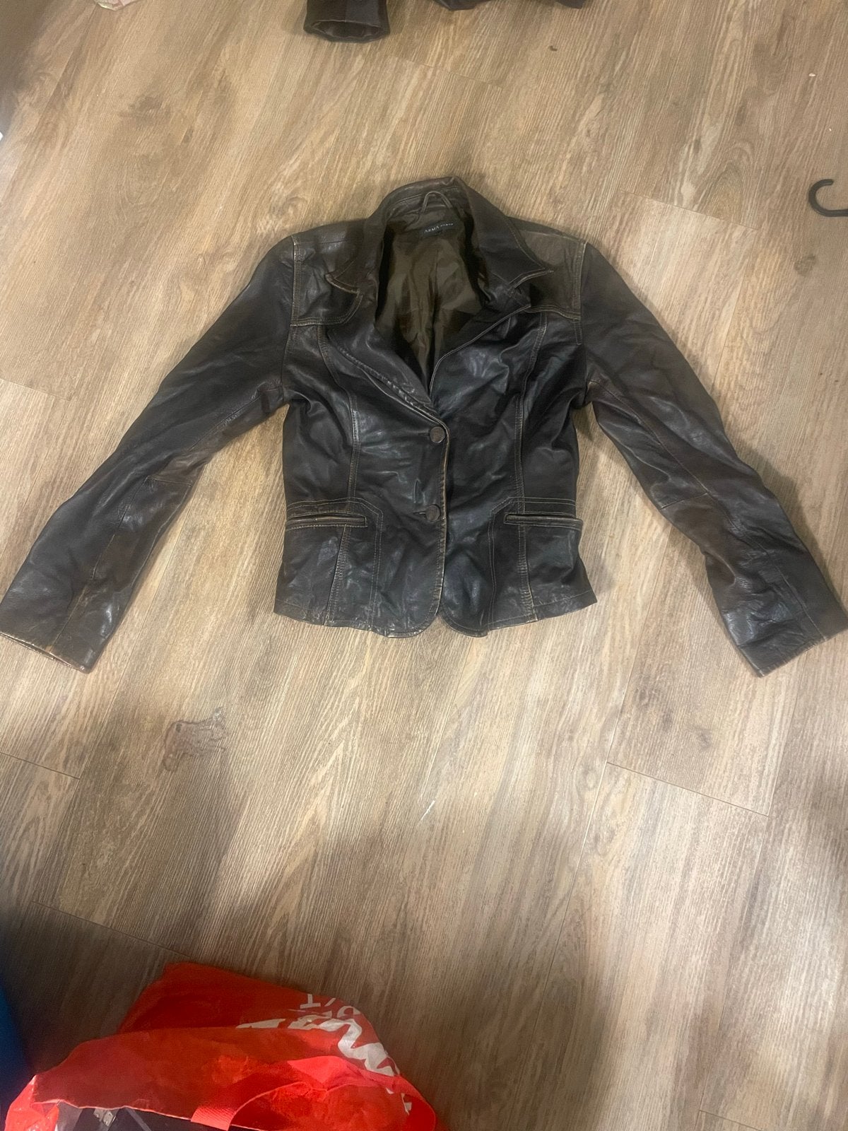 ARMA Women leren blazer - Maat 38 (M), Ophalen, Gedragen, Maat 38/40 (M), Zwart