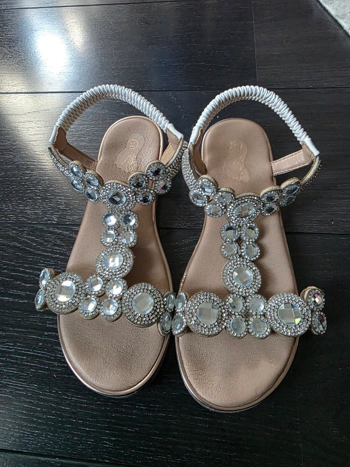 Bling sandalen, maat 34, wit, Ophalen, Gebruikt, Meisje, Overige typen