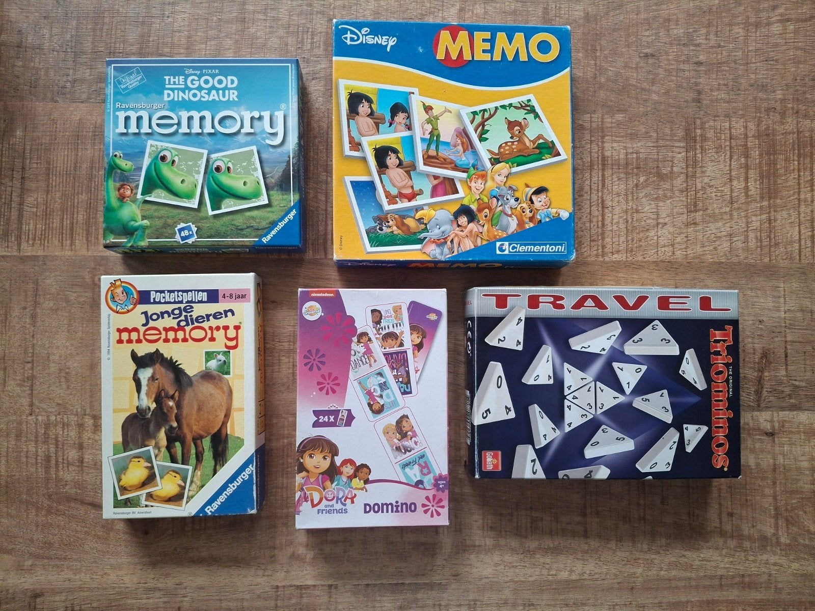 3x memory, domino en triominos, Ophalen