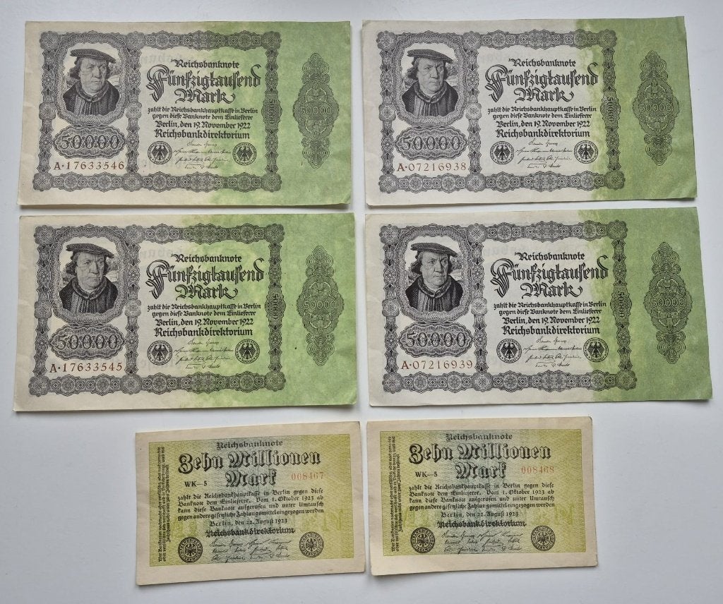 Speciale serie Duitse hyperinflatiebankbiljetten, Ophalen, Overige landen
