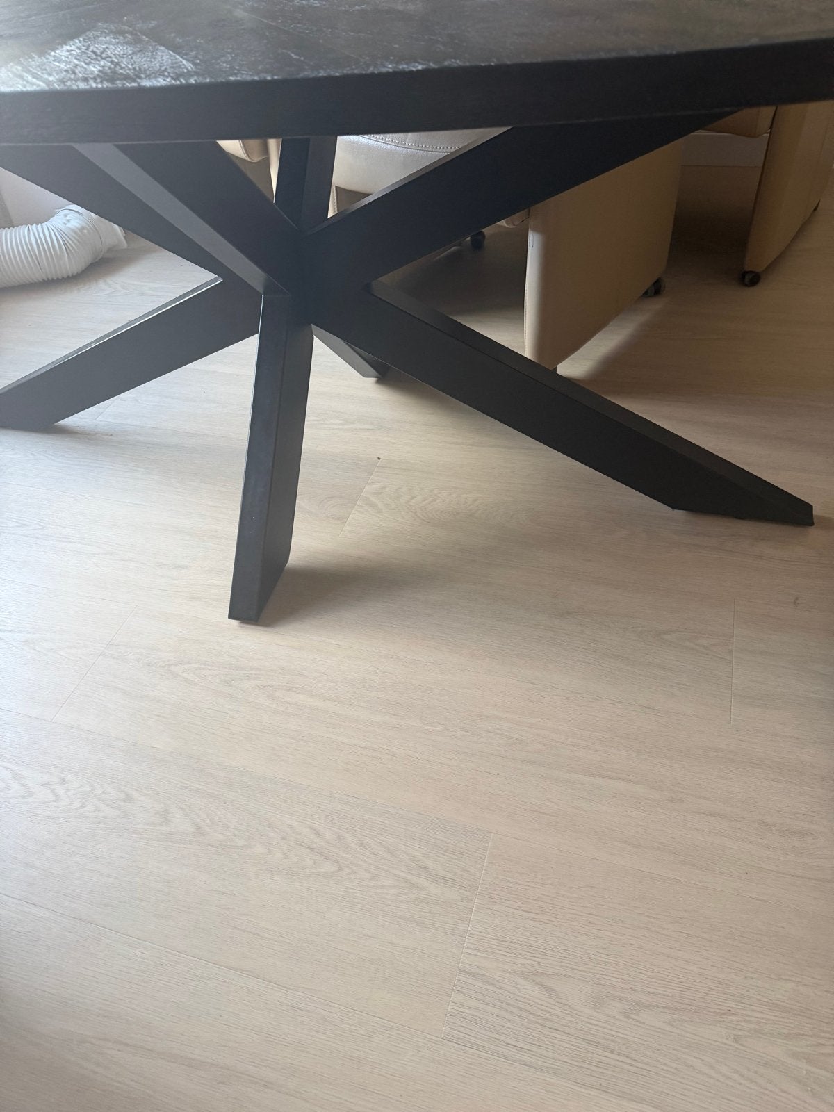 Eettafel met 6 verstelbare stoelen, Huis en Inrichting, Tafels | Eettafels, Ophalen, Gebruikt, 100 tot 150 cm, 200 cm of meer