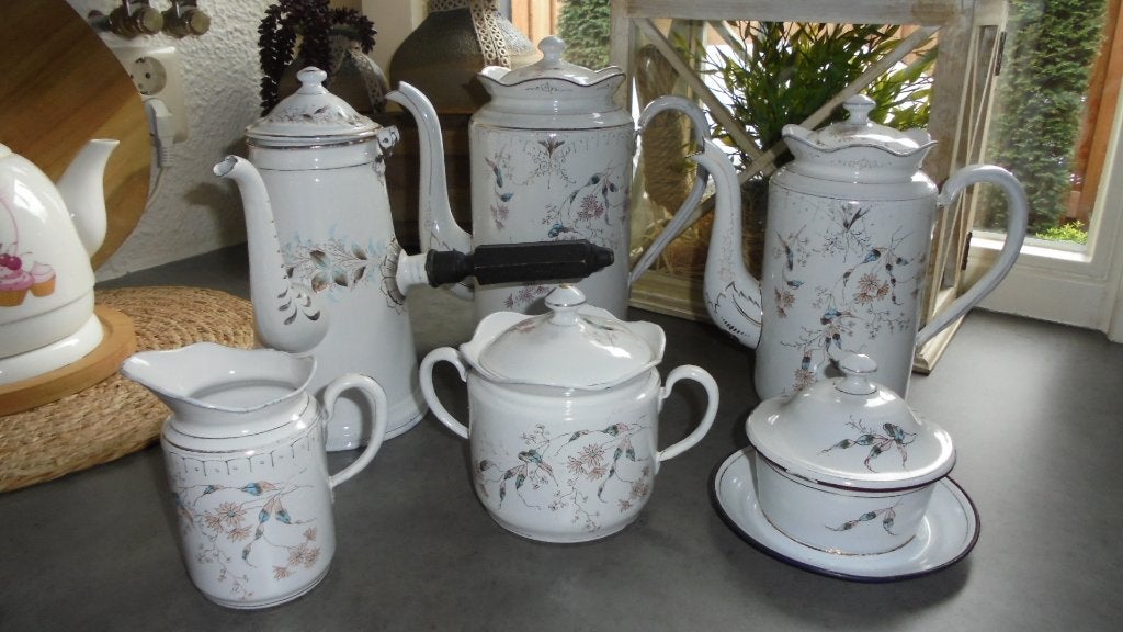 UNIEK set chocoladekannen, koffiekan, roomstel & botervloot, Ophalen
