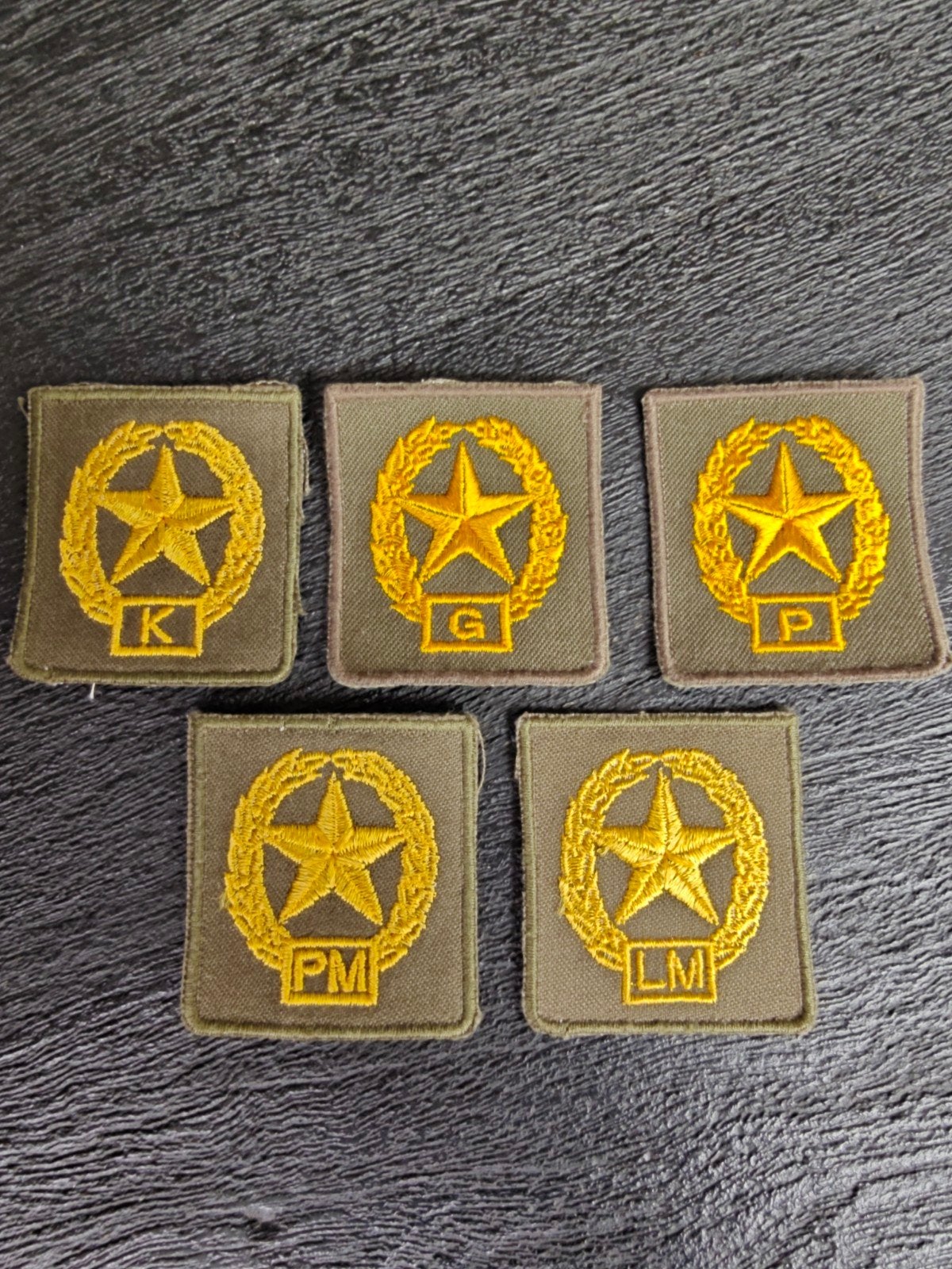 5 vaardigheids emblemen karabijn geweer pistool pistool mitr, Ophalen of Verzenden, Landmacht, Nederland, Embleem of Badge