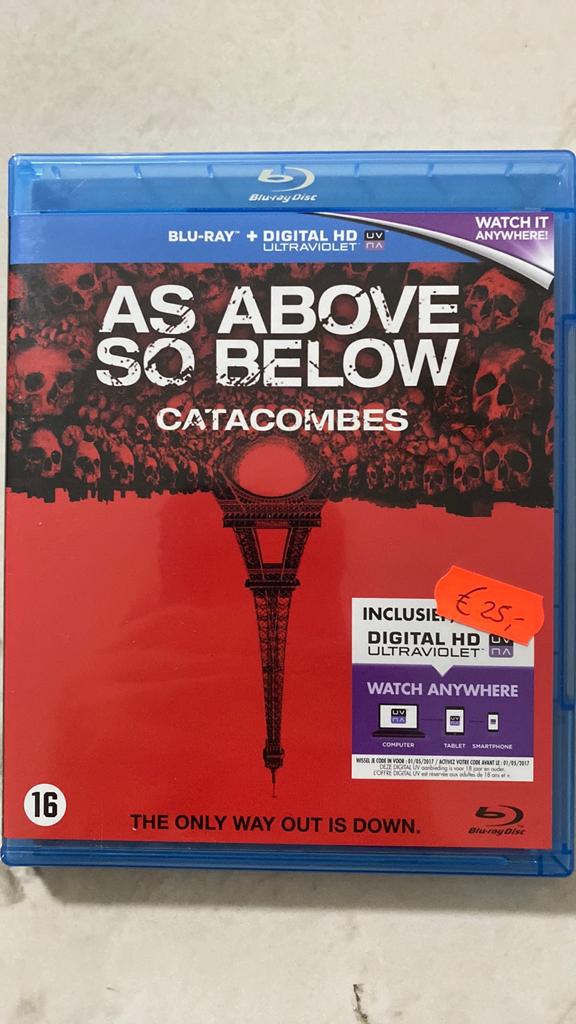 As above so below blu ray NL versie, Cd's en Dvd's, Blu-ray, Ophalen of Verzenden, Zo goed als nieuw, Horror