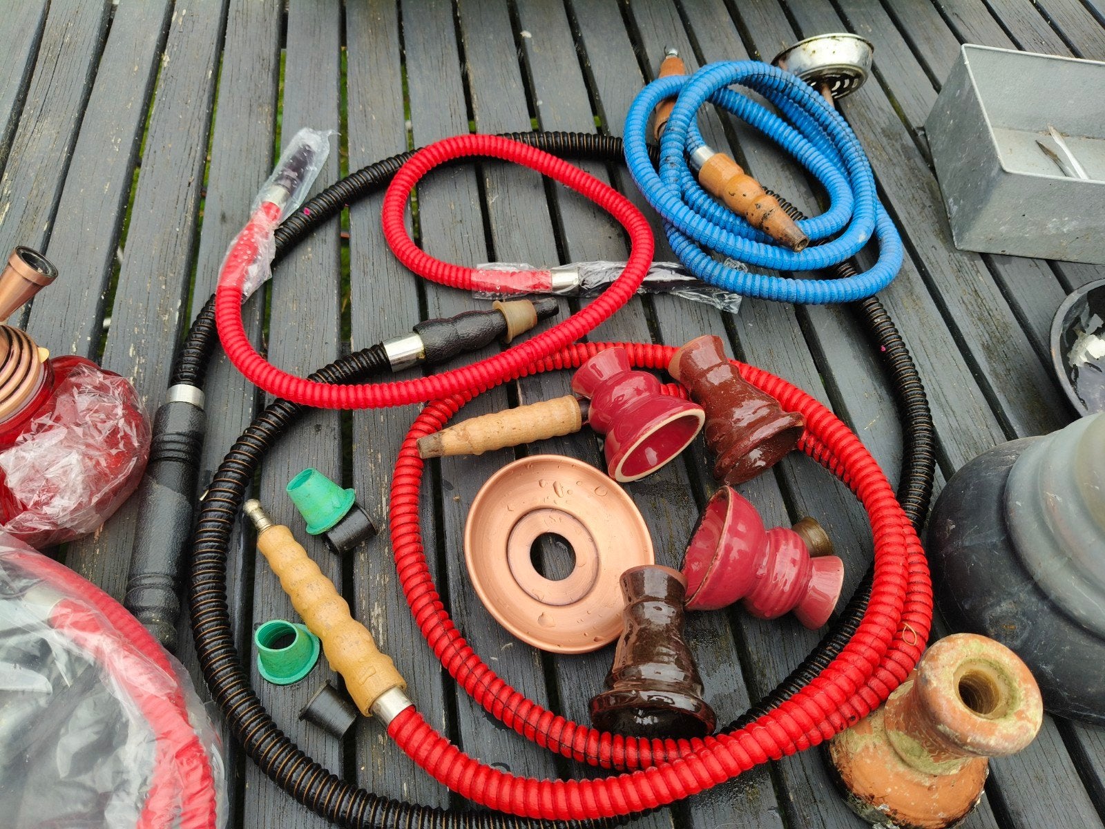 Waterpijp set met accessoires en kolen, Ophalen, Gebruikt, (Water)pijp