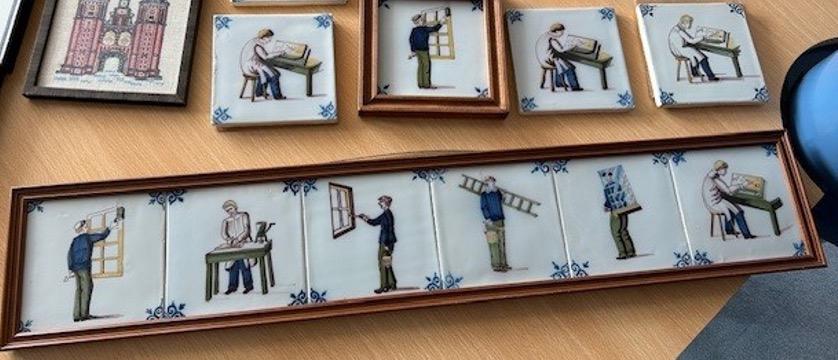Handbeschilderde Delftse tegelset, Antiek en Kunst, Antiek | Wandborden en Tegels, Ophalen