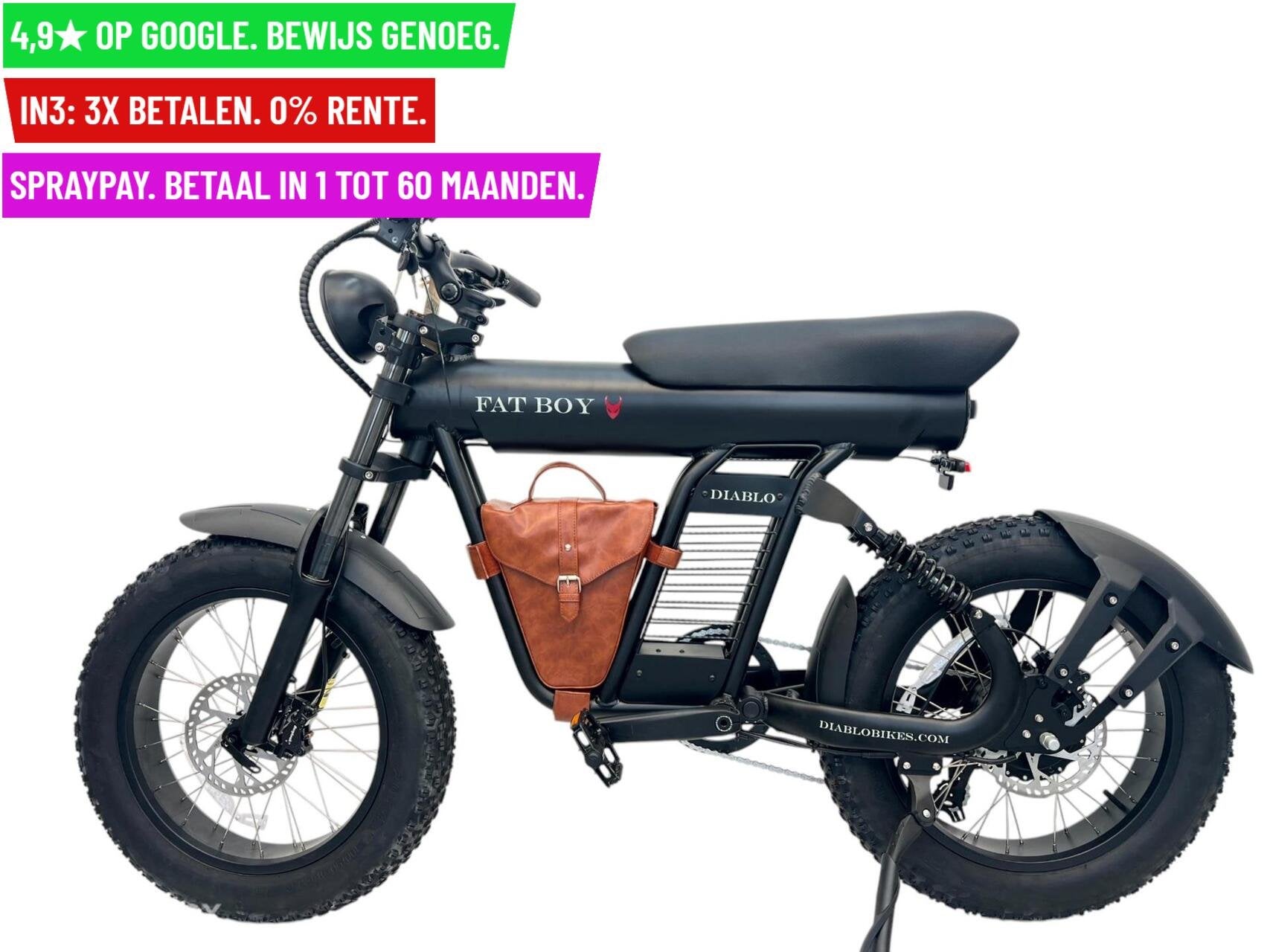 +E-BIKE DIABLO FAT BOY 15,6Ah 48V 748,8Wh/20"/7ver - Garanti, Fietsen en Brommers, Elektrische fietsen, Overige merken, 9713 Bv Groningen