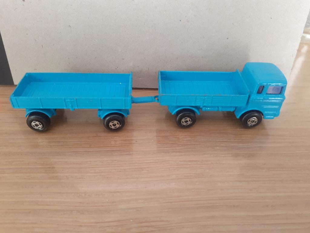 Mooie mercedes truck met aanhanger 1978, Ophalen of Verzenden, Zo goed als nieuw, Bus of Vrachtwagen, Matchbox