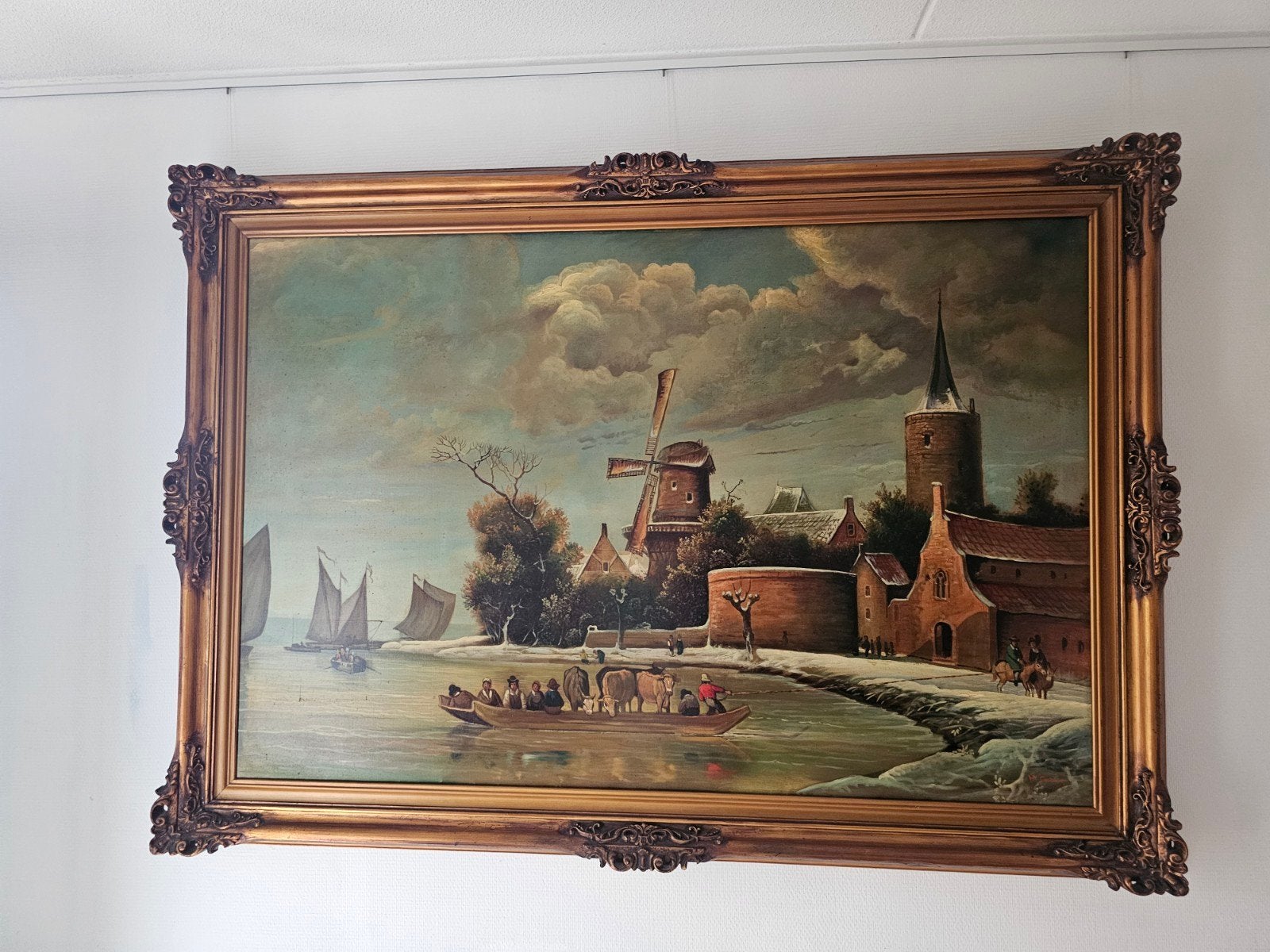 Groot schilderij Nederlands tafreel, Ophalen