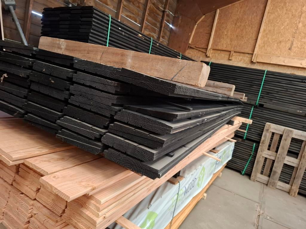 Partij 53 st zwarte zweeds rabat planken 4 m bezorgen mogeli, Ophalen, Nieuw, 250 cm of meer, Planken