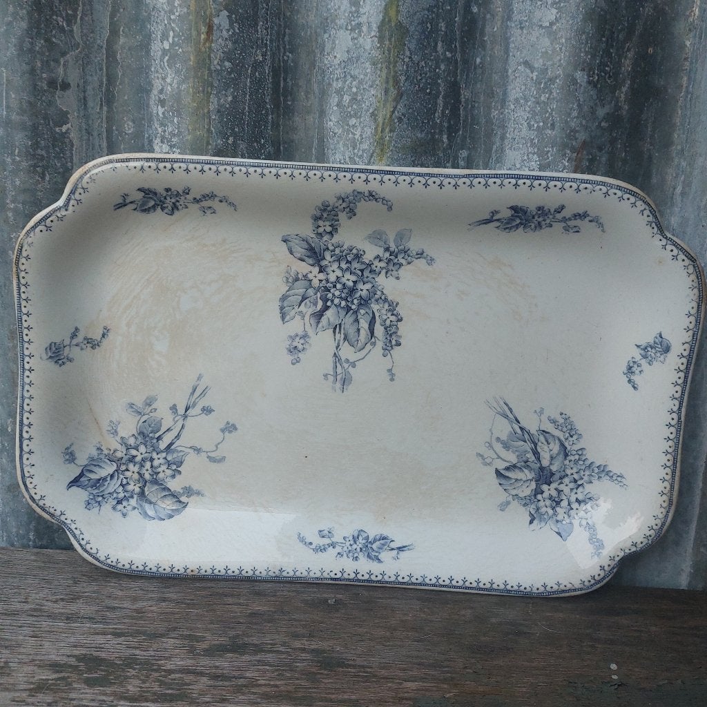 antieke beboterde schaal Petrus Regout Meibloem, Ophalen of Verzenden