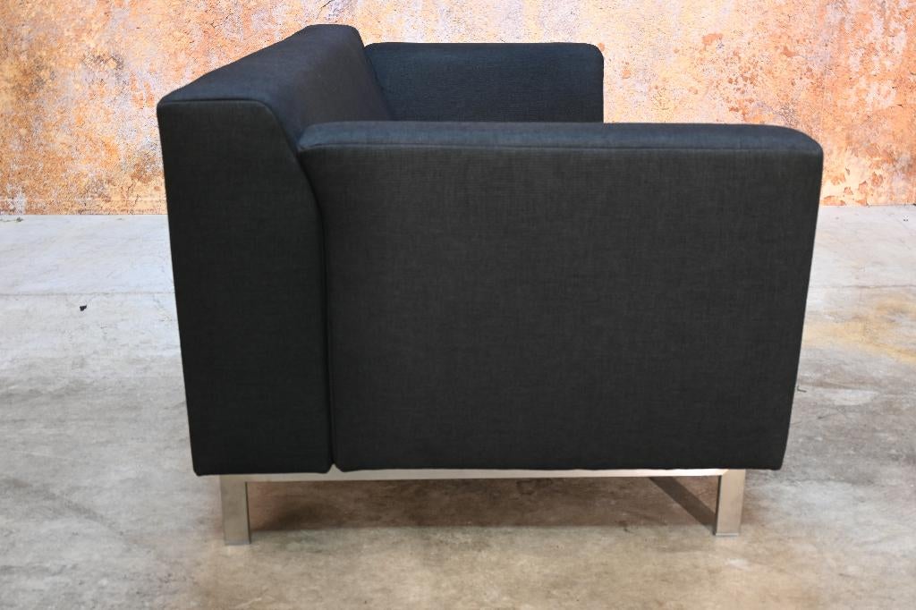 ZGANieuw zwarte stoffen Rolf Benz Linea design bank, Rolf benz, Rolf benz, Tweepersoons, 75 tot 100 cm