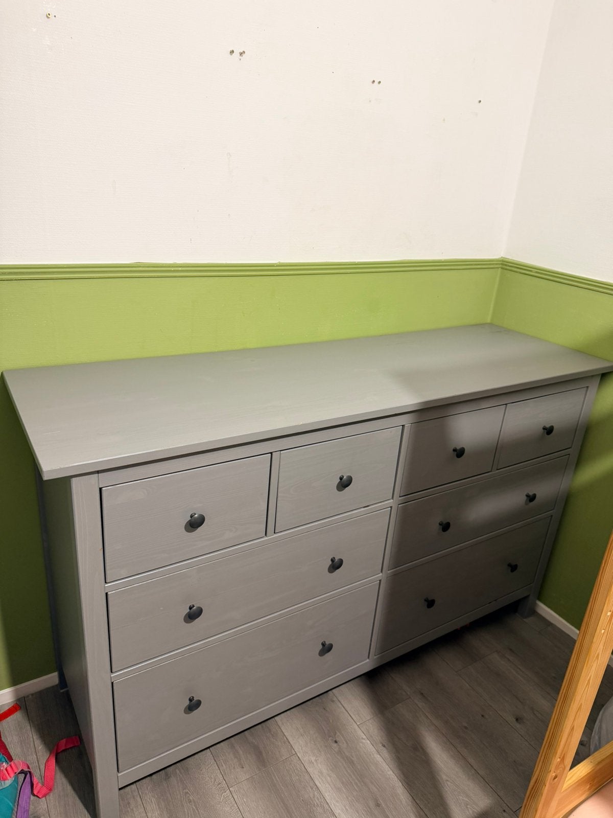 IKEA HEMNES ladekast 8 lades grijs – 160 cm, Ophalen, 5 laden of meer, 150 tot 200 cm, Zo goed als nieuw