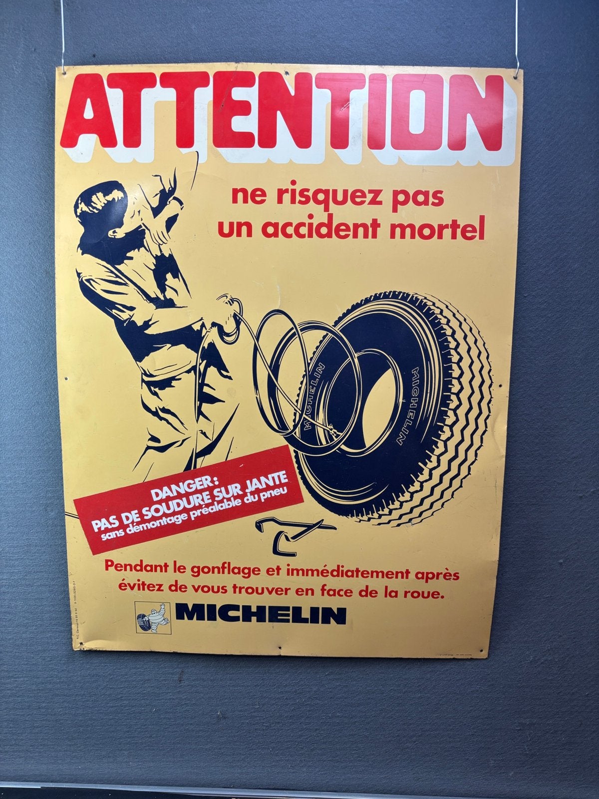 Michelin Bibendum blikken reclamebord, Verzamelen, Reclamebord, ., Ophalen of Verzenden, Zo goed als nieuw
