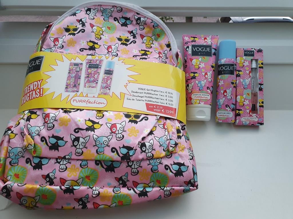 Nieuwe Rugtas van Vogue Girl Purrfection met Douchegel & Deo, Ophalen of Verzenden, Nieuw
