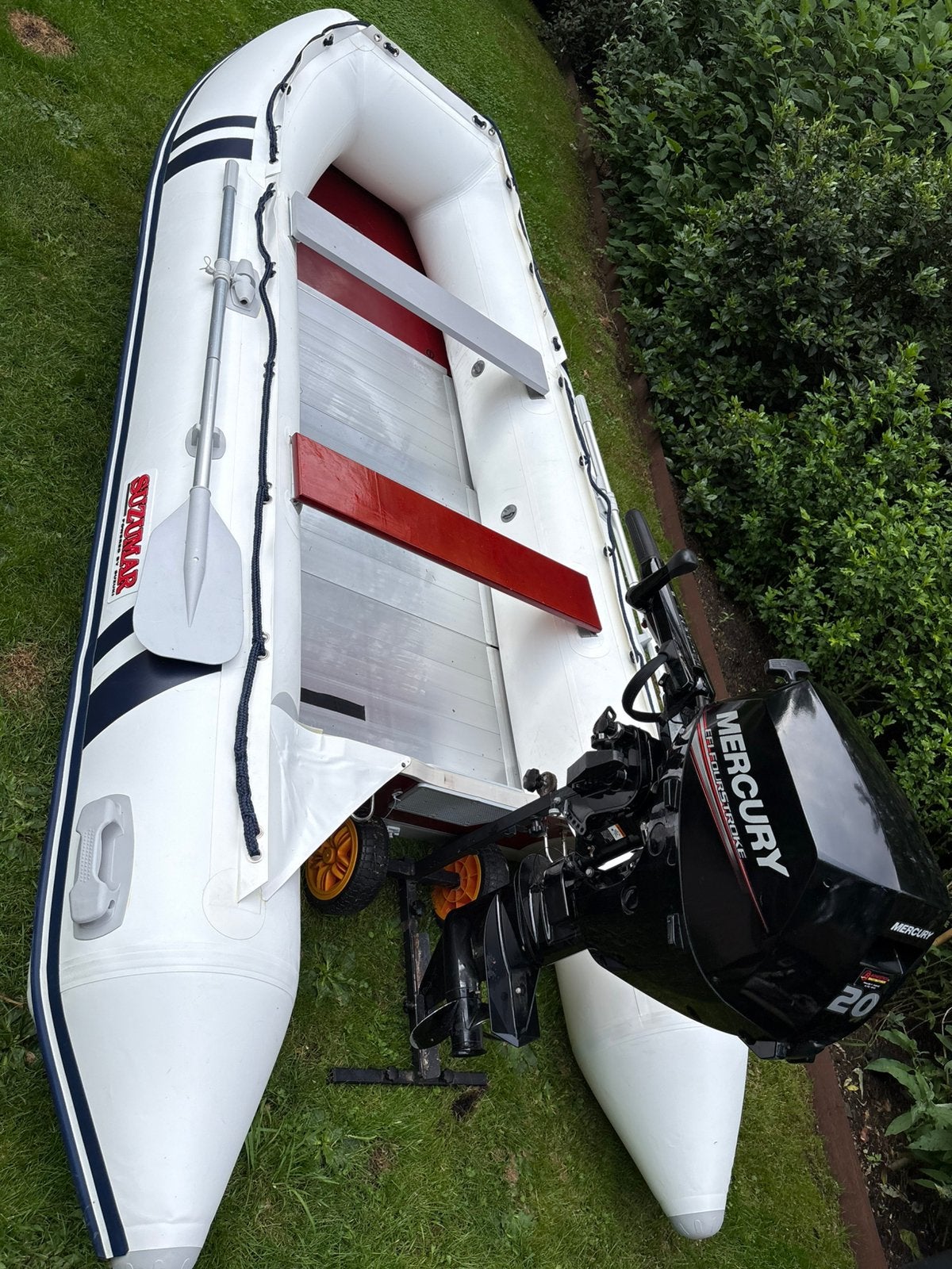 Suzumar DS 390 Alu met Mercury 20 PK buitenboordmotor, Watersport en Boten, Motorboten en Motorjachten, Benzine, Overige merken