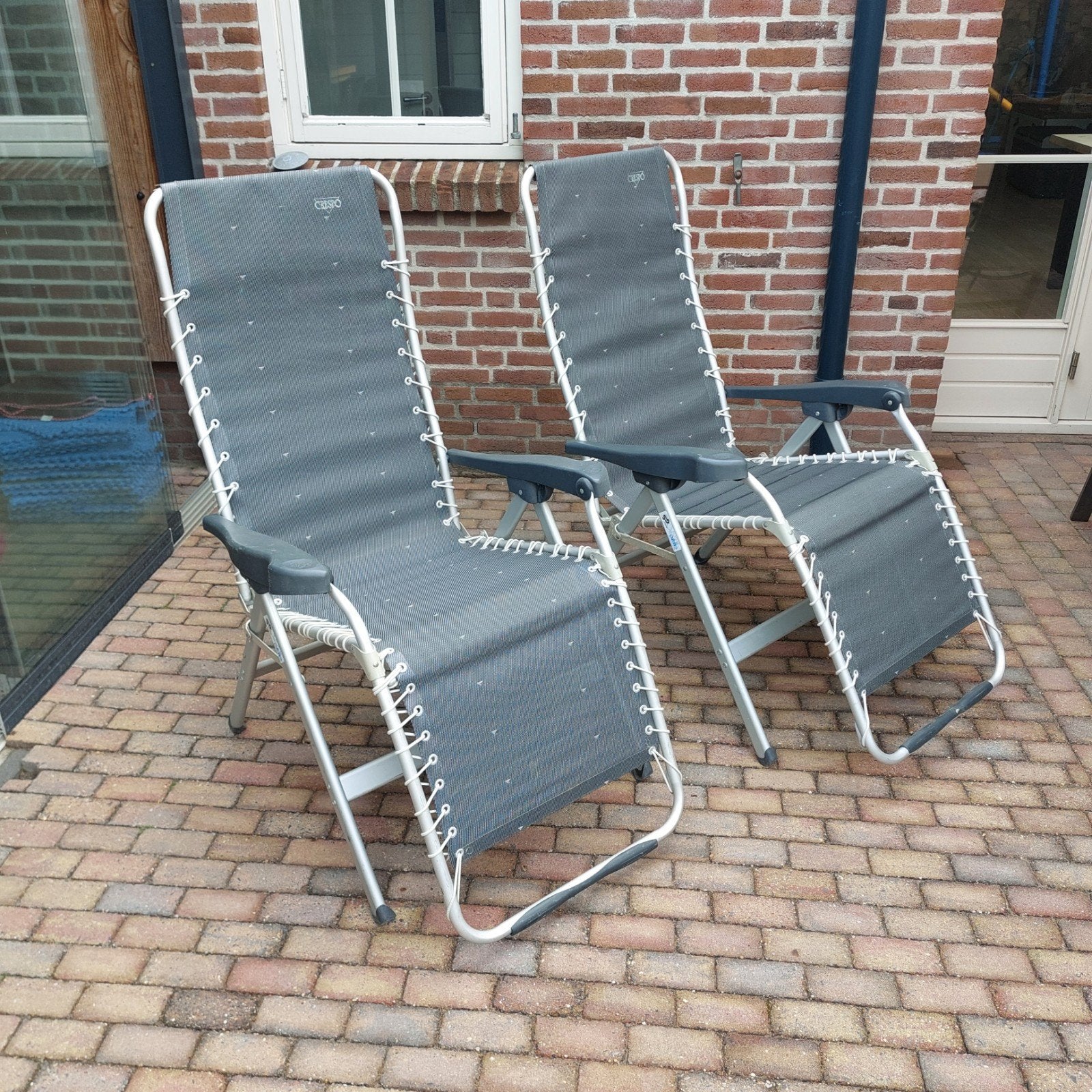 2x Crespo camping listoelen verstelbaar, lichtgewicht., Ophalen, Gebruikt, Aluminium, Verstelbaar