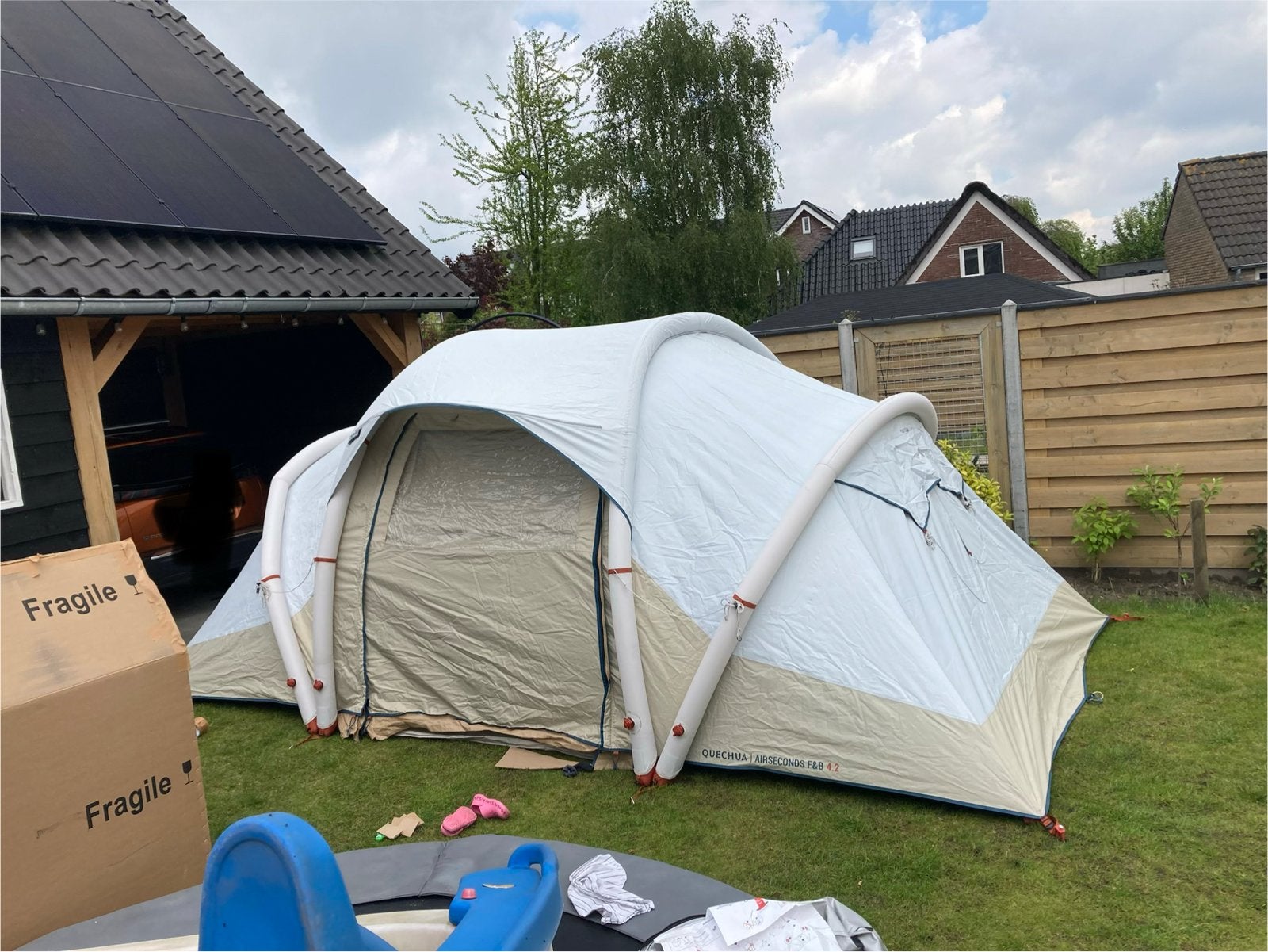 Quechua Air Seconds 4.2 Fresh & Black opblaasbare tent, Ophalen, Gebruikt, Tot en met 4