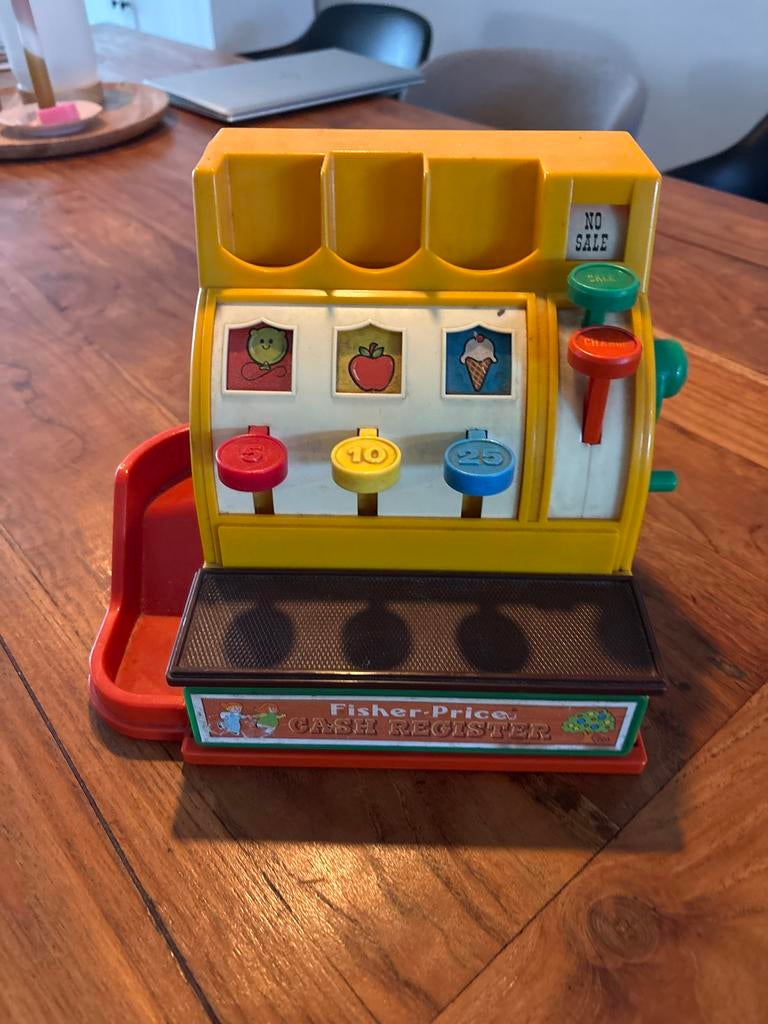 Vintage Fisher-Price Kassa Speelgoed, Ophalen, Gebruikt, Speelset, Met geluid