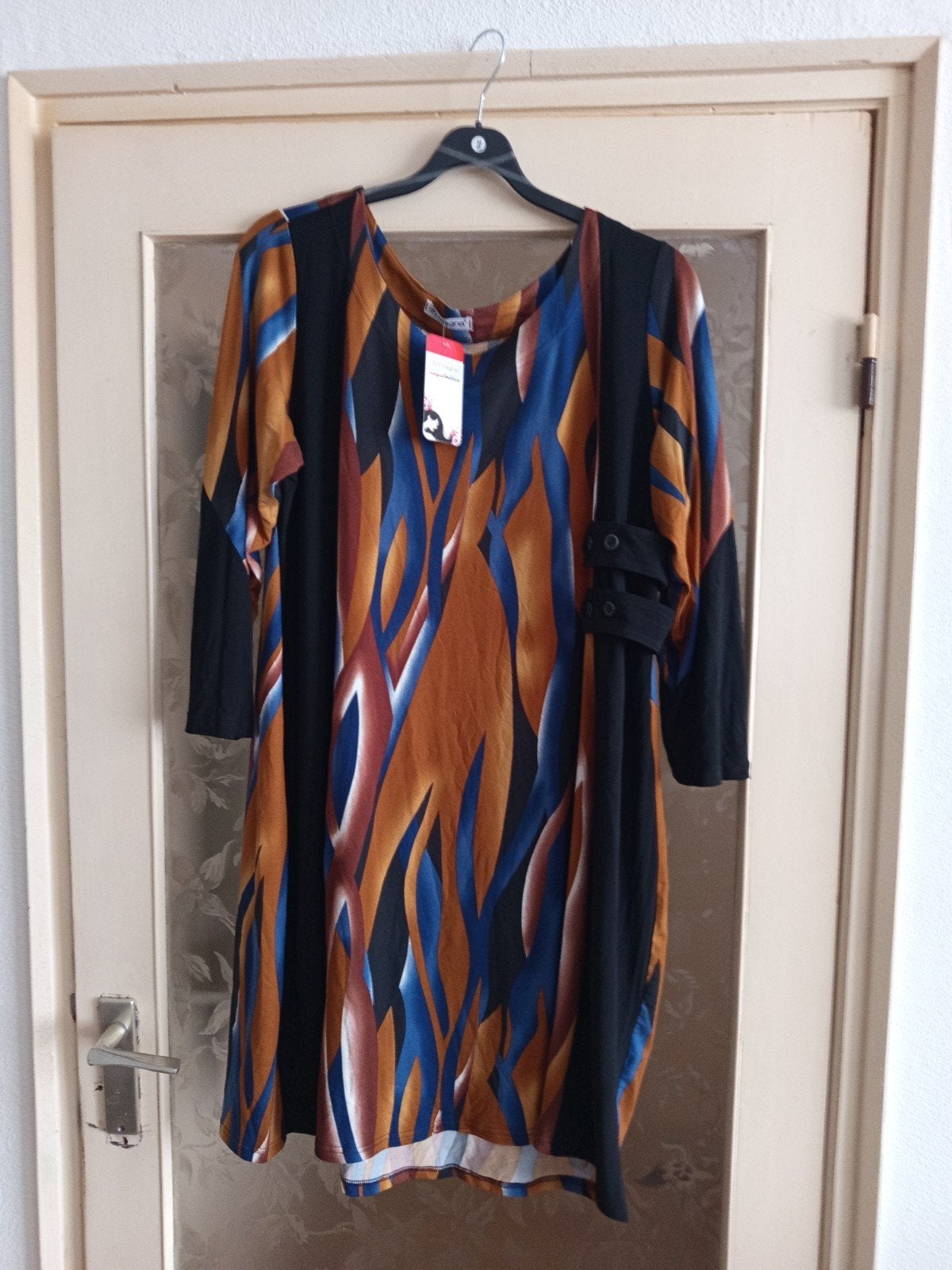 Magna jurk met abstracte print, maat48/50, Meerkleurig, Jurk, Nieuw, Ophalen of Verzenden