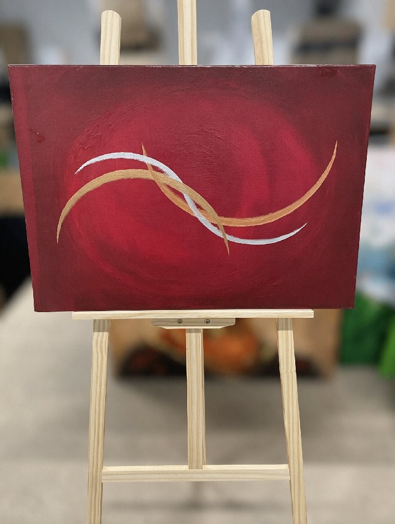 Gold & Silver Abstract Art – handgeschilderd schilderij, Antiek en Kunst, Ophalen