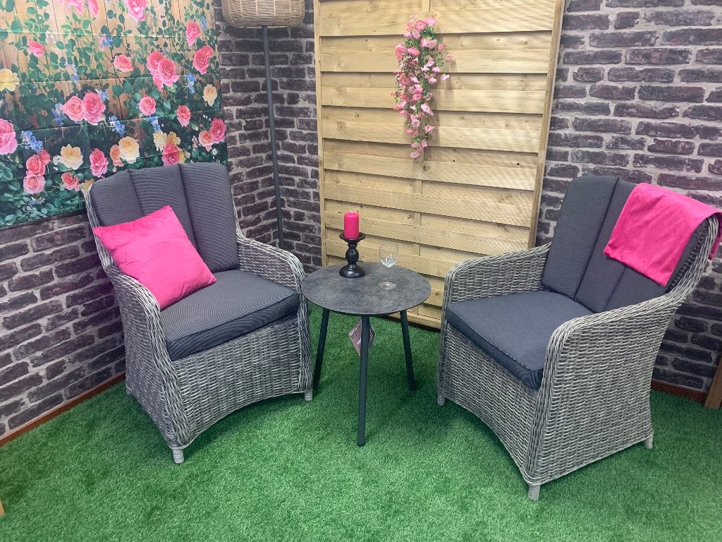 Tuin set  2 personen, Bijzettafel, Nieuw, Wicker, Tuinset