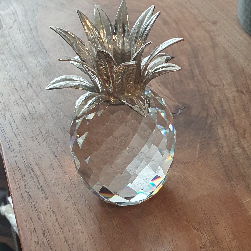 Swarovski kandelaar ananas zilver, Ophalen, Zo goed als nieuw, Figuurtje