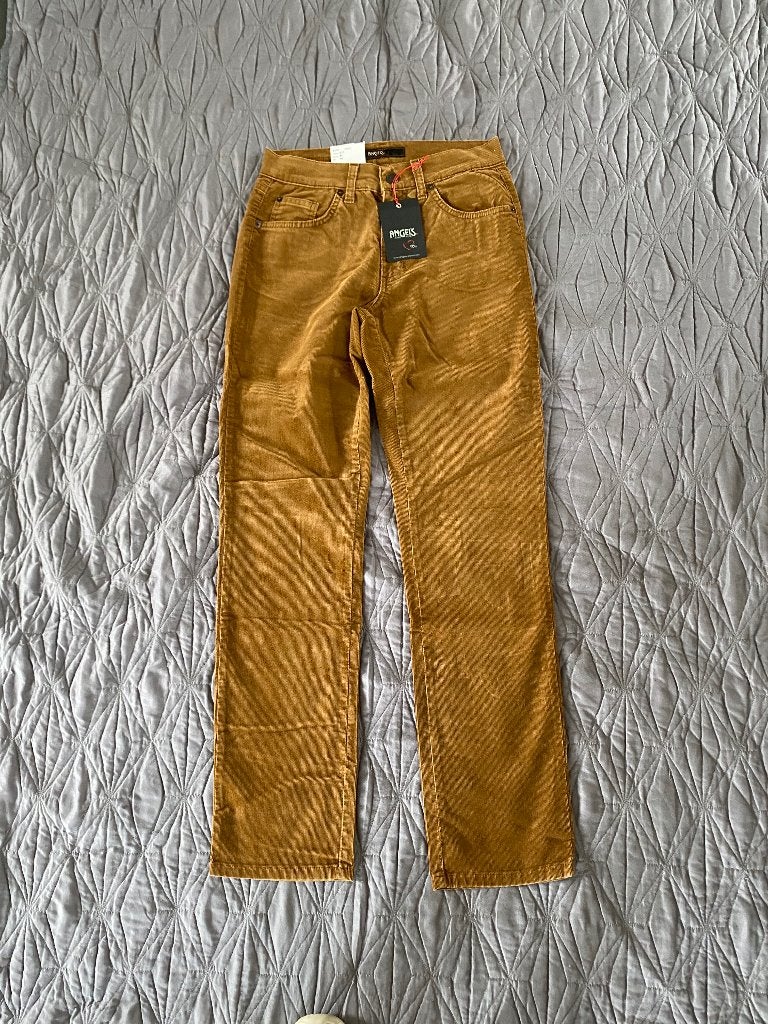 K302 Nieuw: Angels 36=S Broek Dolly L30 rib-fluweel bruin, Kleding | Dames, Bruin, Nieuw, Ophalen of Verzenden, Angels