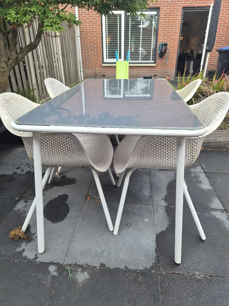 Tuintafel met stoelen, Ophalen, 4 zitplaatsen, Gebruikt, Eettafel