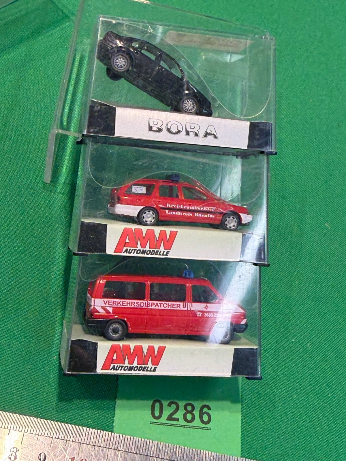 286- AMW Automodelle set van 3: VW Bora, Opel Astra, VW Tra., Ophalen of Verzenden, Nieuw, Auto