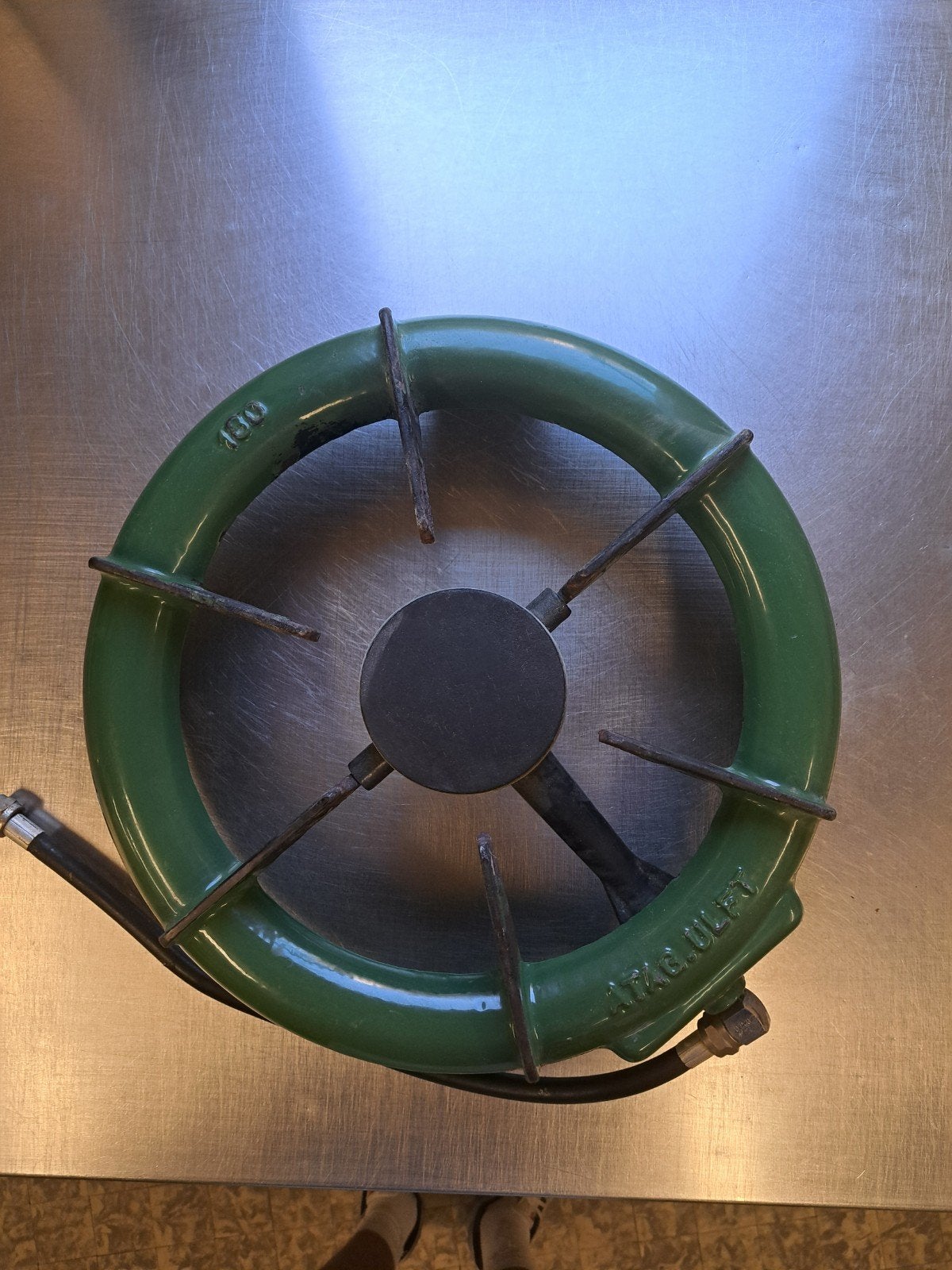 Vintage Groene Gasbrander emaille - Robuust en Functioneel, Witgoed en Apparatuur, Ophalen, Gebruikt, 3 kookzones of minder, Gas