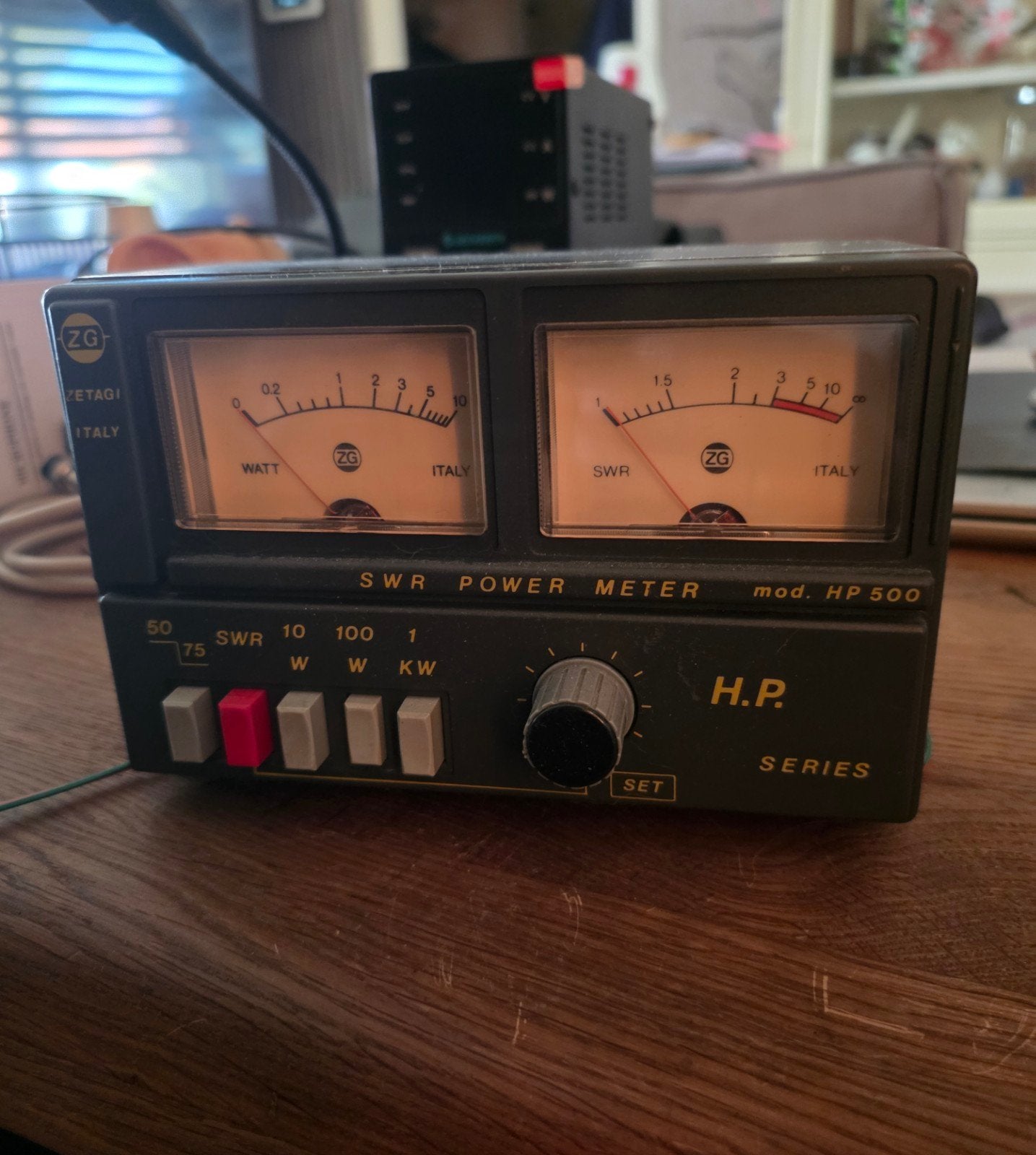 Zetagi HP SWR & Power Meter met Verlichting, Telecommunicatie, Ophalen of Verzenden, Gebruikt