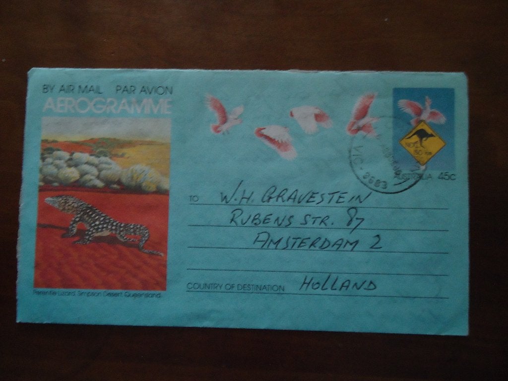 Diverse dieren Aerogram Australië 1986, gelopen, Ophalen of Verzenden, Gestempeld, Dier of Natuur