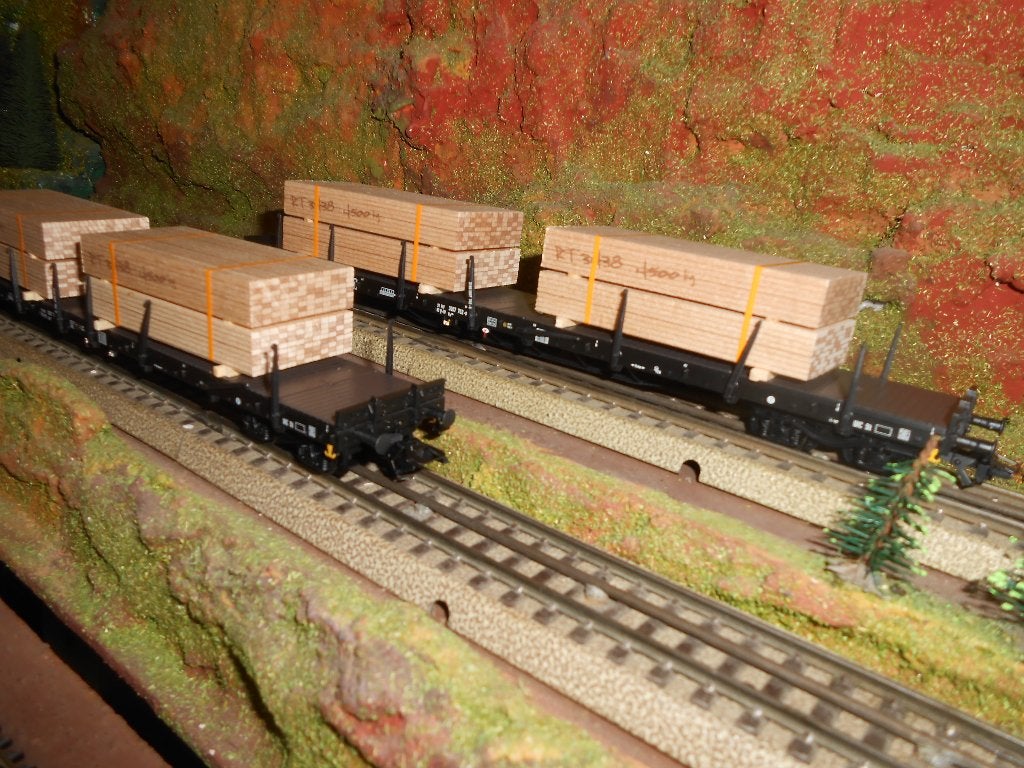 Märklin 47151, 2x, metalen rongenwagons met houtlading, Wisselstroom, Treinset, Nieuw, Ophalen of Verzenden