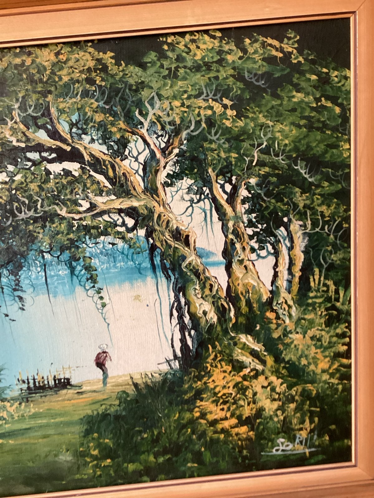 Foto 4 van Aziatisch Landschap met Rivier en Visser. Prijs T.e.a.b.
