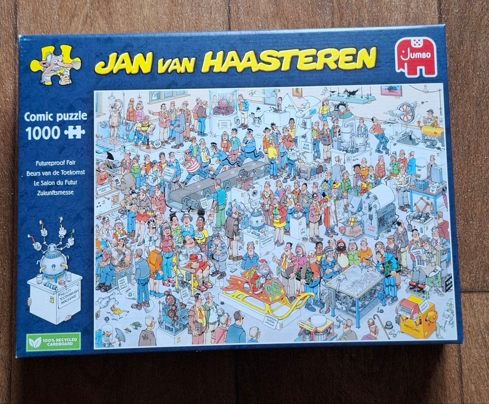 Jan van Haasteren 1000 "Beurs van de toekomst", Verzenden, 500 t/m 1500 stukjes, Zo goed als nieuw, Legpuzzel