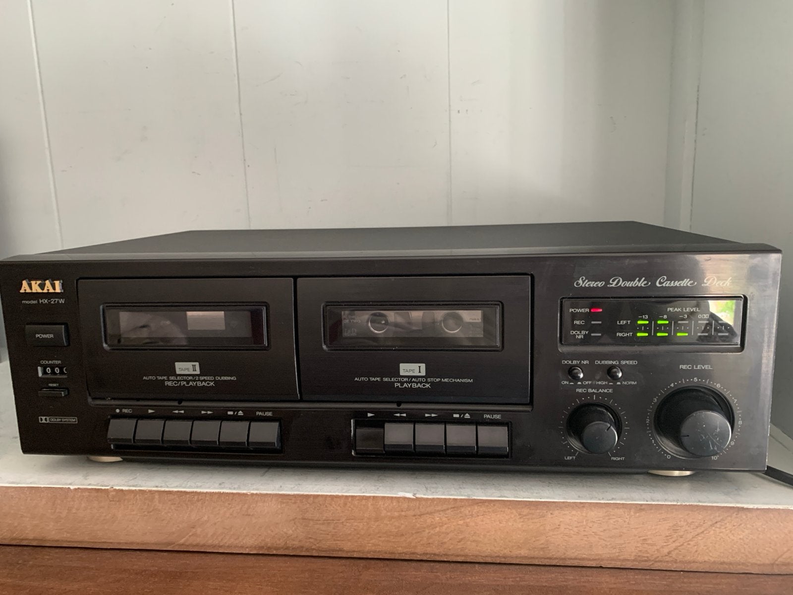 Vintage Akai HX-27W Stereo Dubbel Cassettedeck, Audio, Tv en Foto, Ophalen of Verzenden, Dubbel, Akai, High speed dubbing