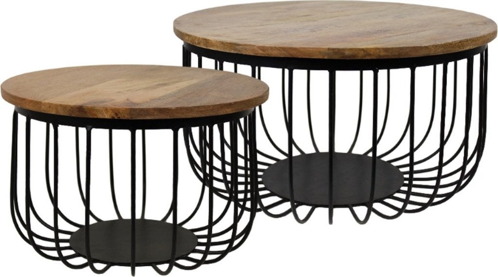 Maden salontafel | set bijzet tafels | HSM NIEUW, Huis en Inrichting, Ophalen, Minder dan 45 cm, Modern Koloniaal Strak, Rond