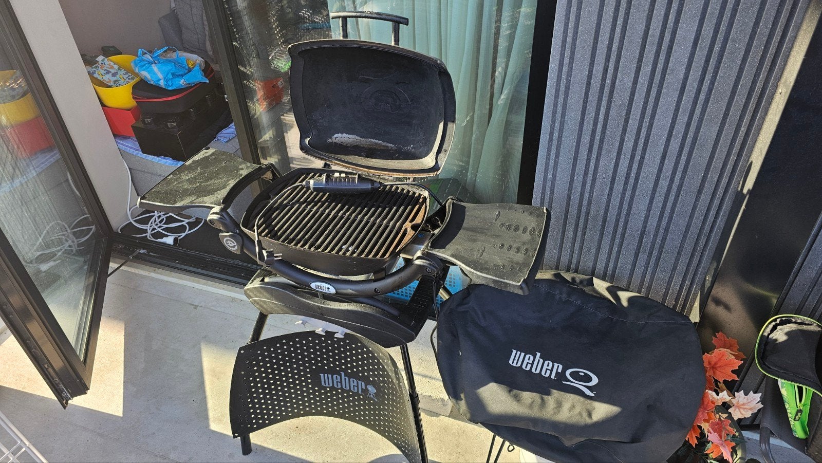 Weber Q1400 elektrische BBQ met onderstel, hoes en accessoir, Tuin en Terras, Ophalen, Gebruikt, WEBER BBQ