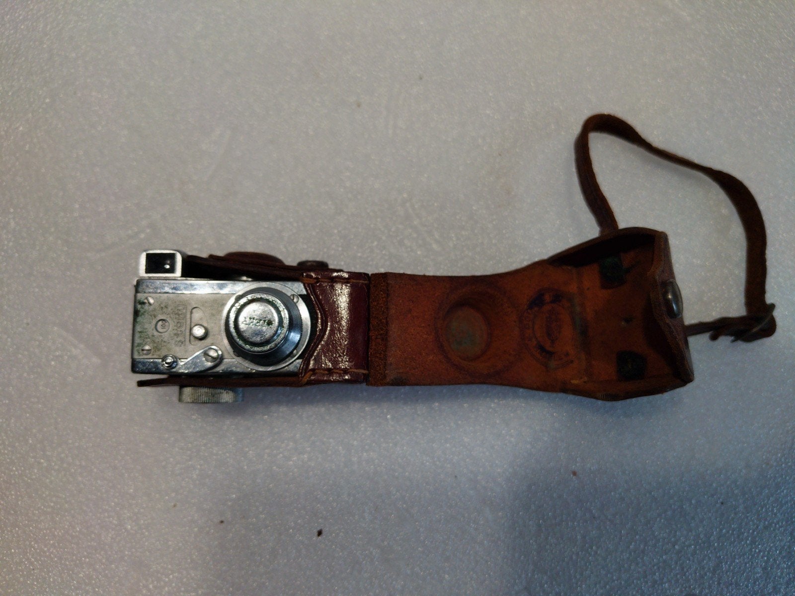 Vintage Minox B subminiatuur camera met lederen tasje, Ophalen of Verzenden, Gebruikt, Compact, Overige Merken