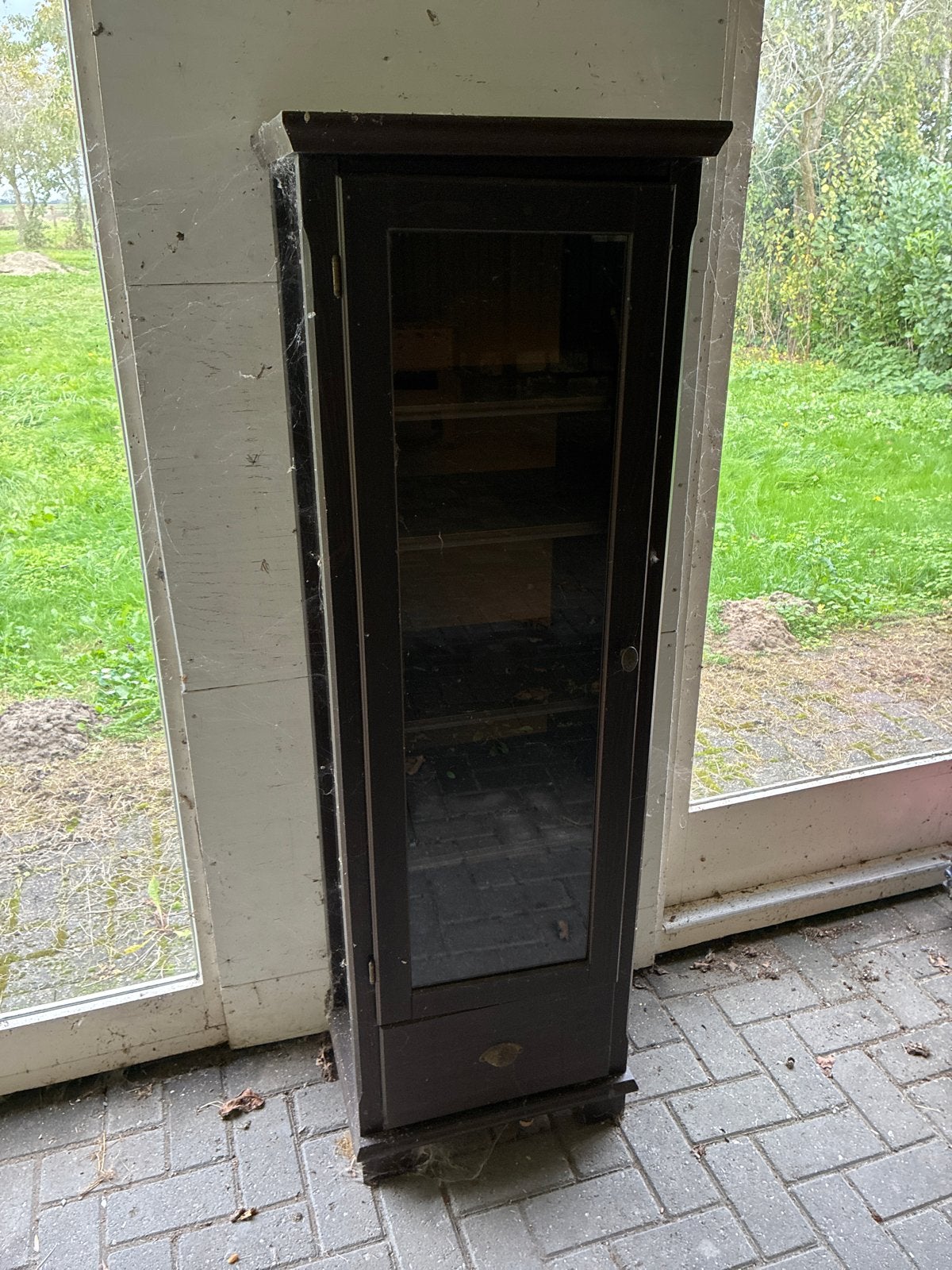 Vintage vitrinekast met glazen deur boekenkast, Ophalen