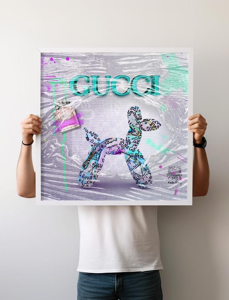 EXCLUSIVE: Glasschilderij - GUCCI x Keith Haring - 5 sizes, Verzenden