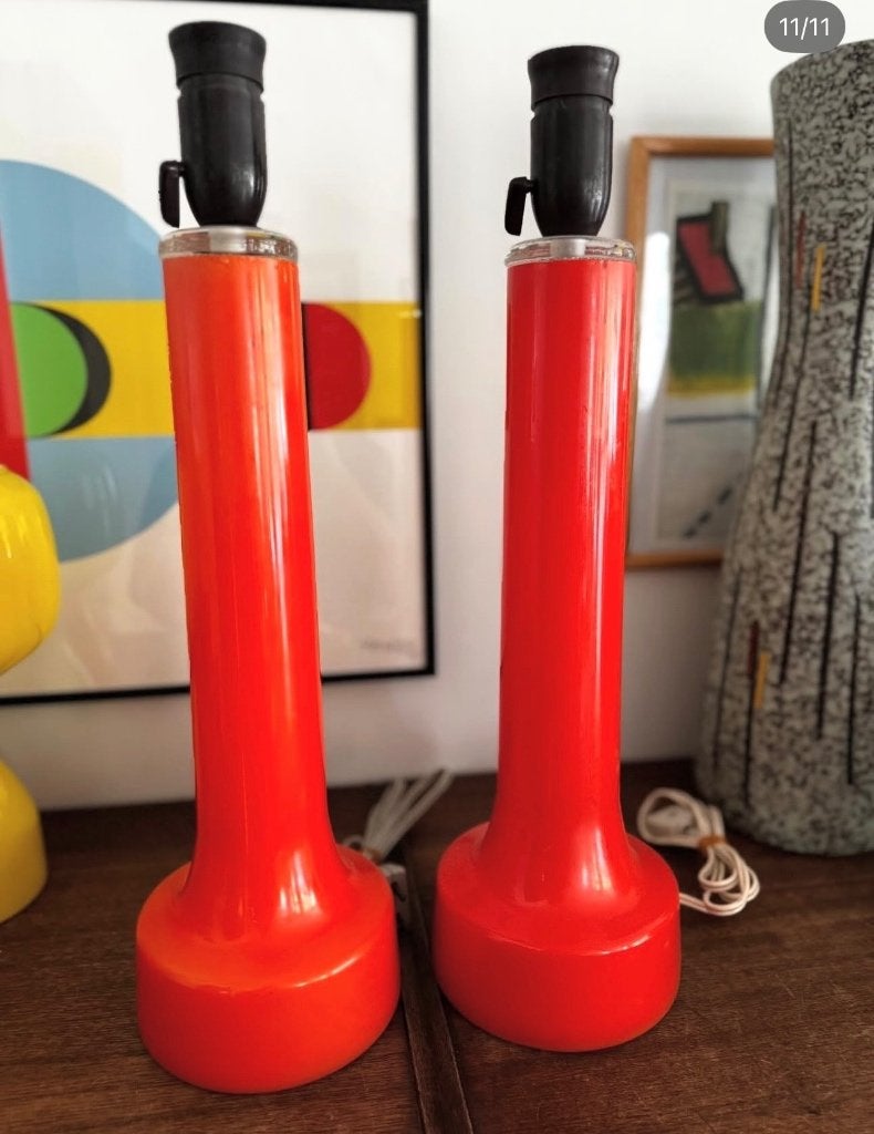 Vintage Scandinavische glazen tafellampen stukprijs, Ophalen, Glas