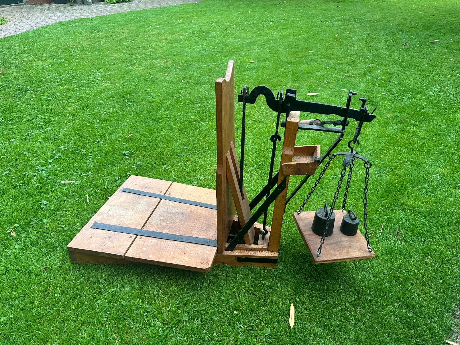 Bascule Antiek met gewichten, Ophalen of Verzenden