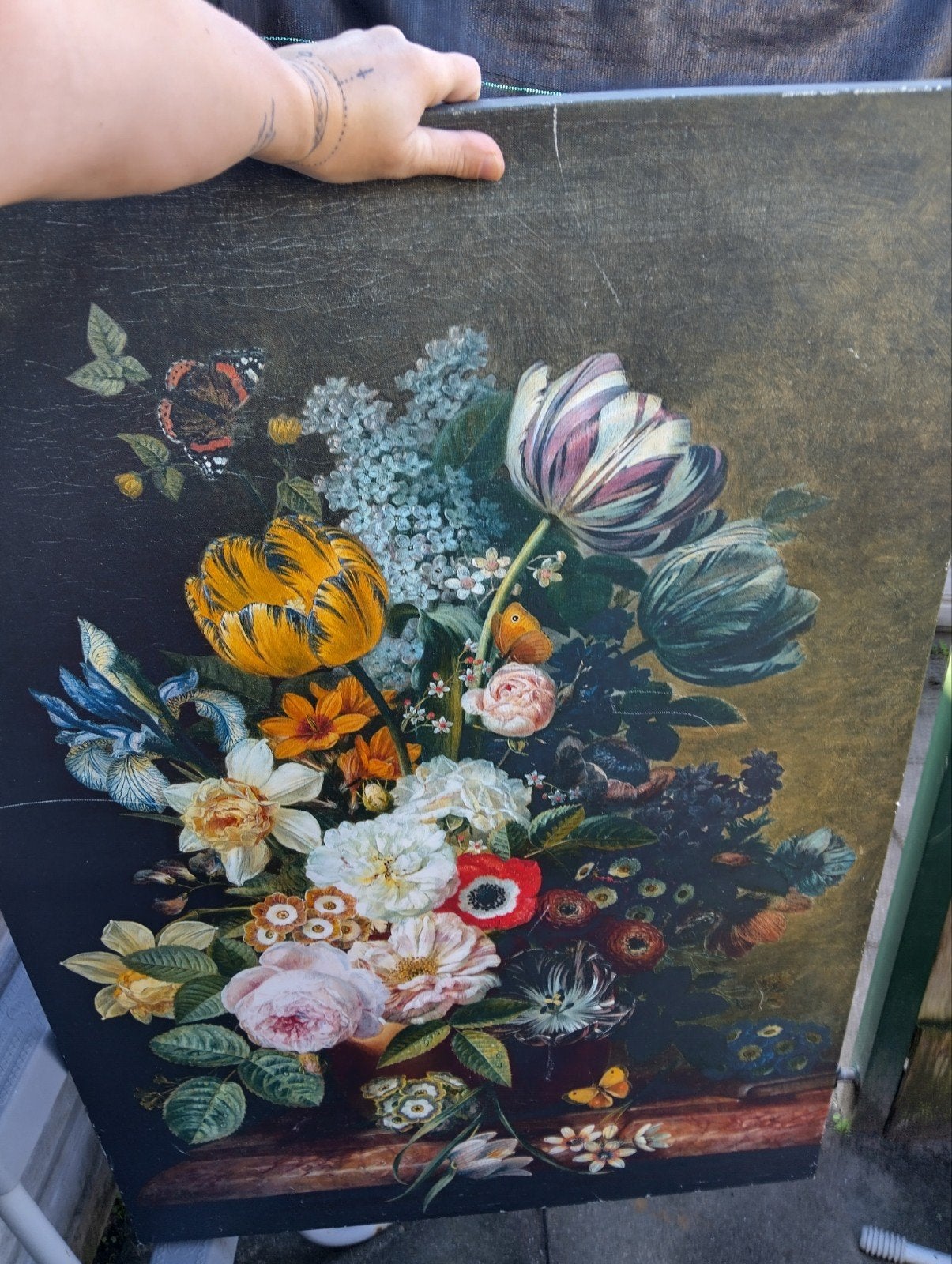 Prachtig bloemenstilleven op canvas, Doek, Handgeschilderd, Klassiek, Print