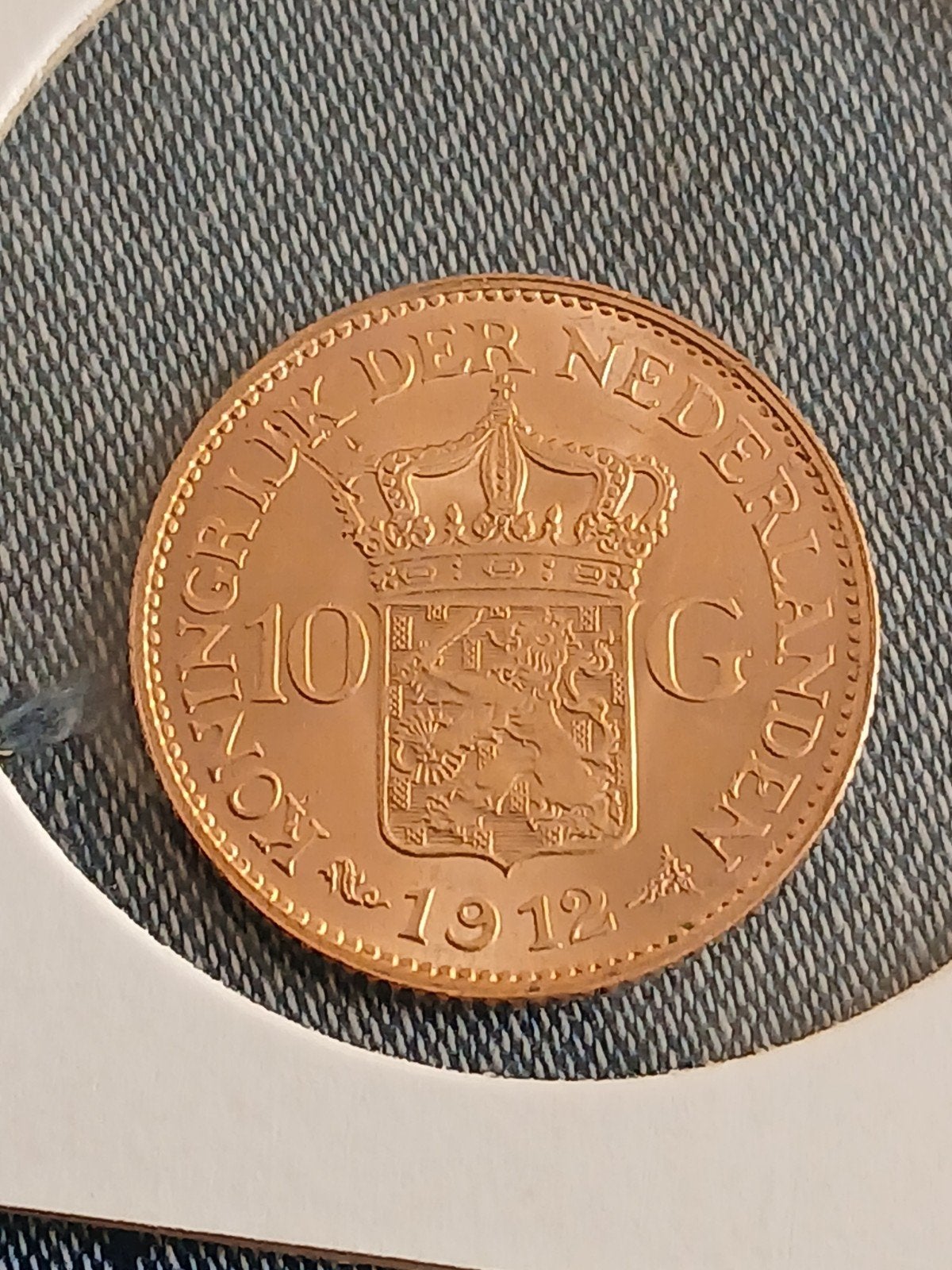 Gouden Tientje 1912 Koningin Wilhelmina, Ophalen, Goud, Koningin Wilhelmina, Losse munt