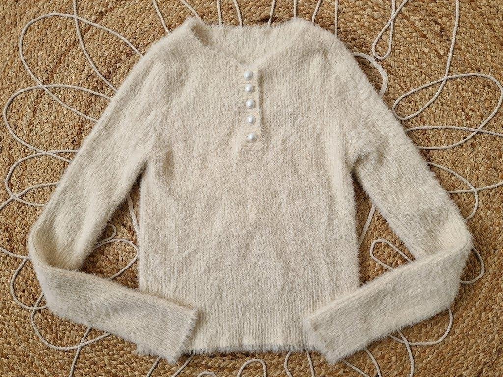 Off white zachte pluizige trui maat M, Kleding | Dames, Ophalen of Verzenden, Nieuw, Maat 38/40 (M), Wit
