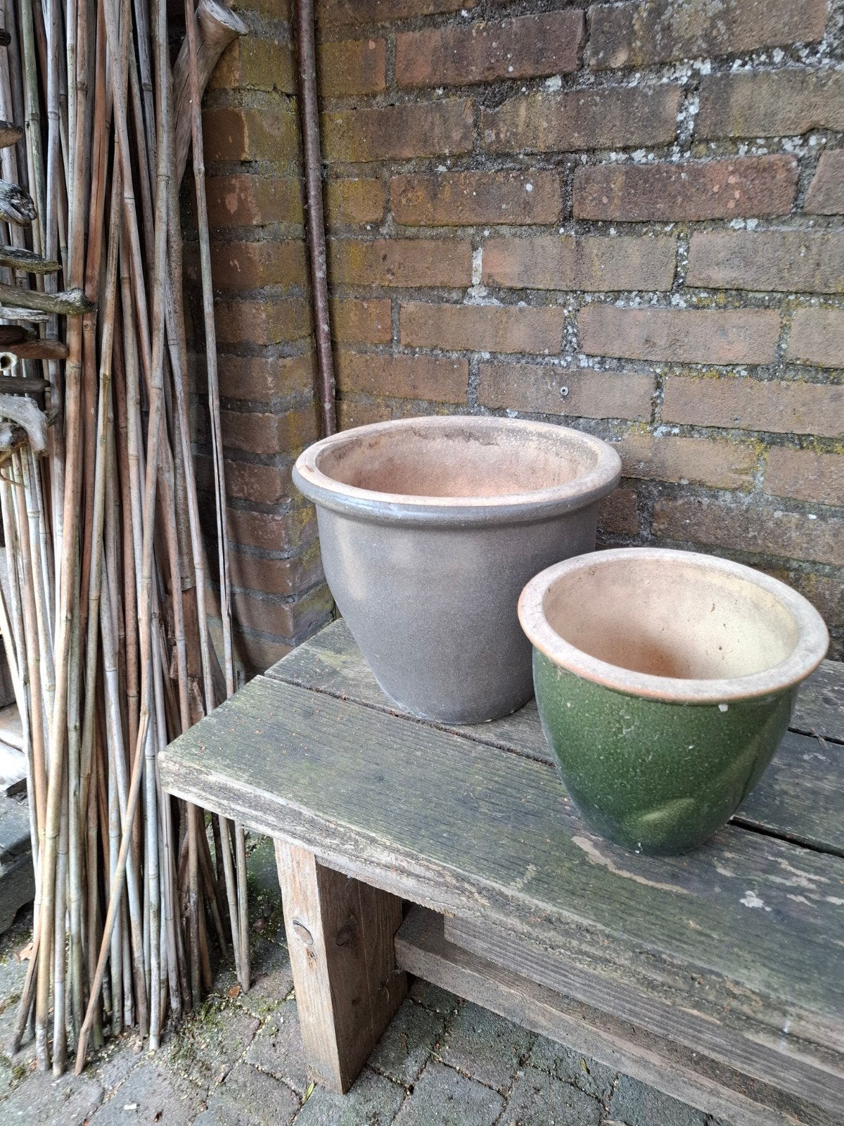 Grote plantenpot bloempot terracotta pot 2 stuks, Ophalen, Rond, Steen, Minder dan 30 cm